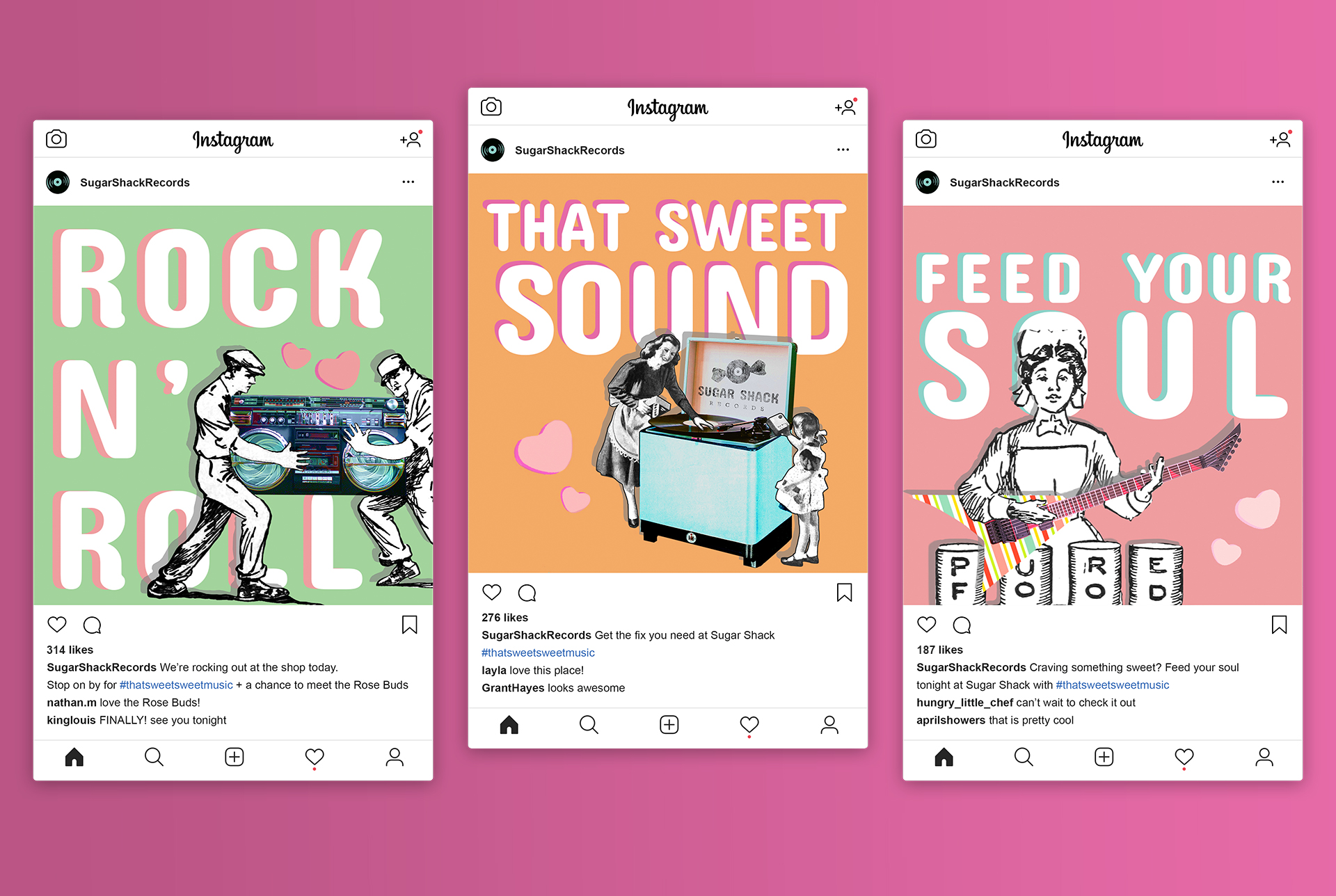 Instagram Posts for Sugar Shack