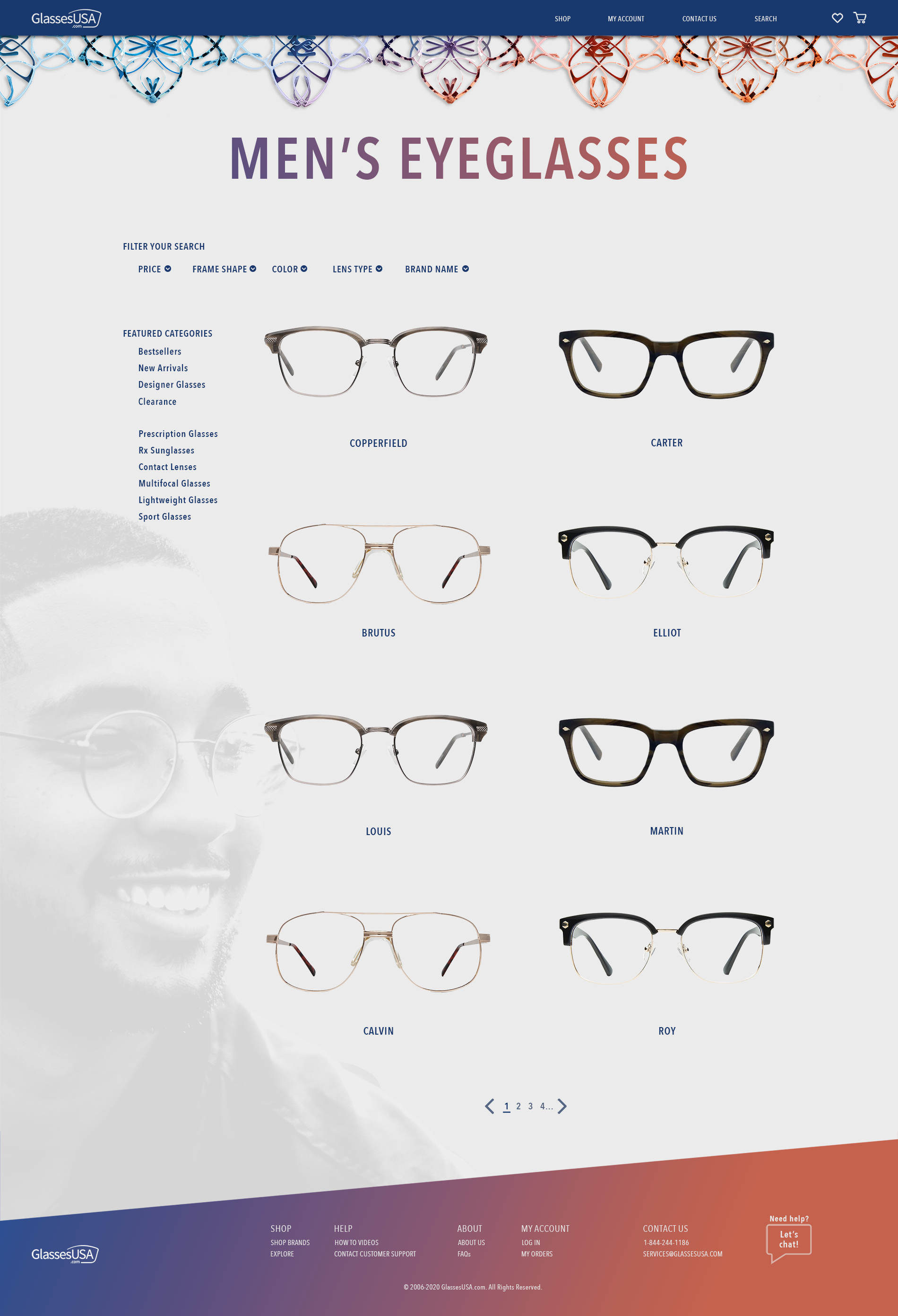 GlassesUSA Men's Eye Glasses Collection